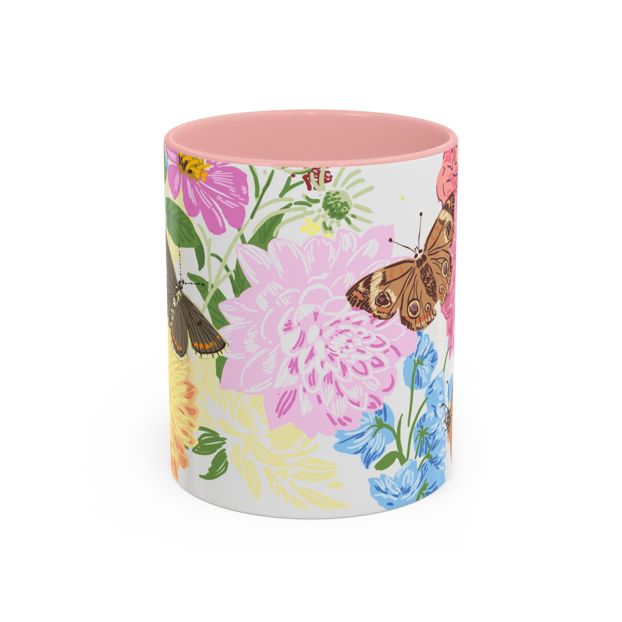 WENDIKO Summer House Floral Design Accent Coffee Mug, gift for mom, sister or bestie.
