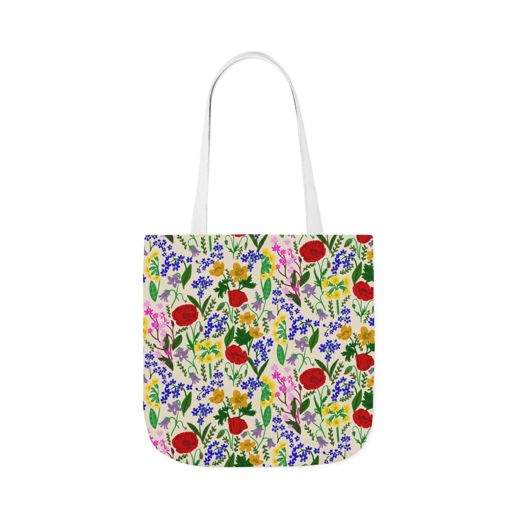 WENDIKO Canvas Tote Bag Cottage English Wildflower Floral