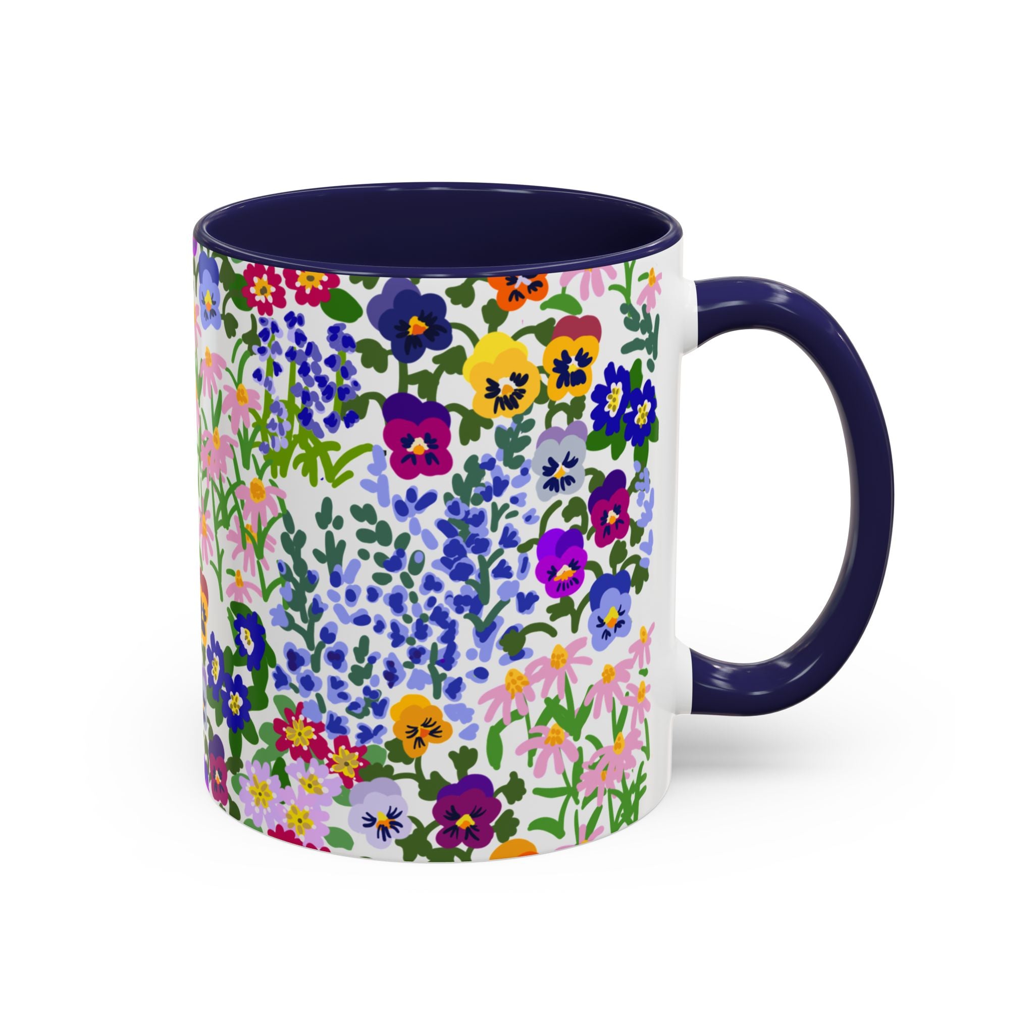 WENDIKO Floral Coffee Mug, Cottage Garden Ceramic Flower Print Tea Cup with Handle, Cute Gift for Women, Mom, or Tea Lovers.
