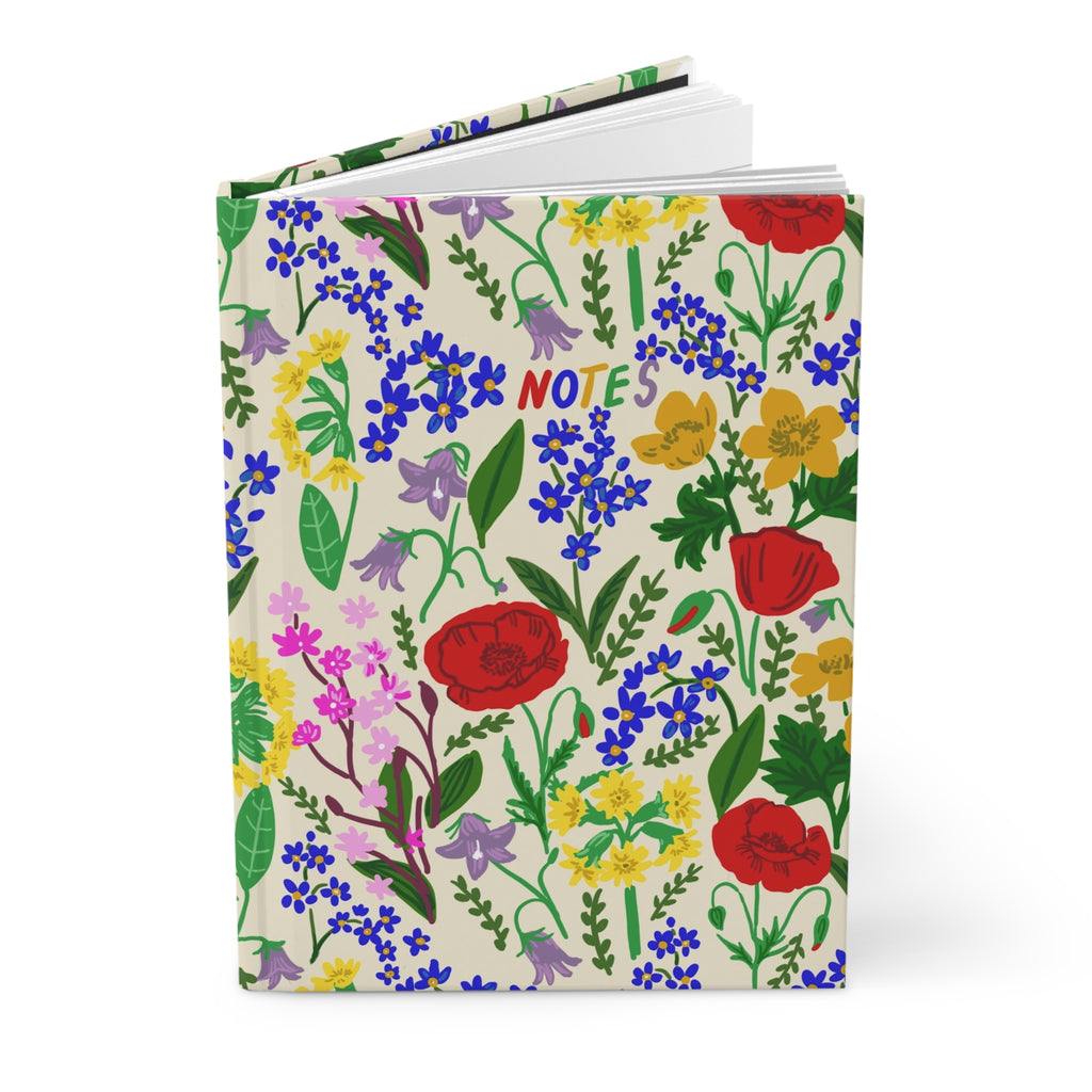 English Wildflower Hardcover Journal — Matte Notebook