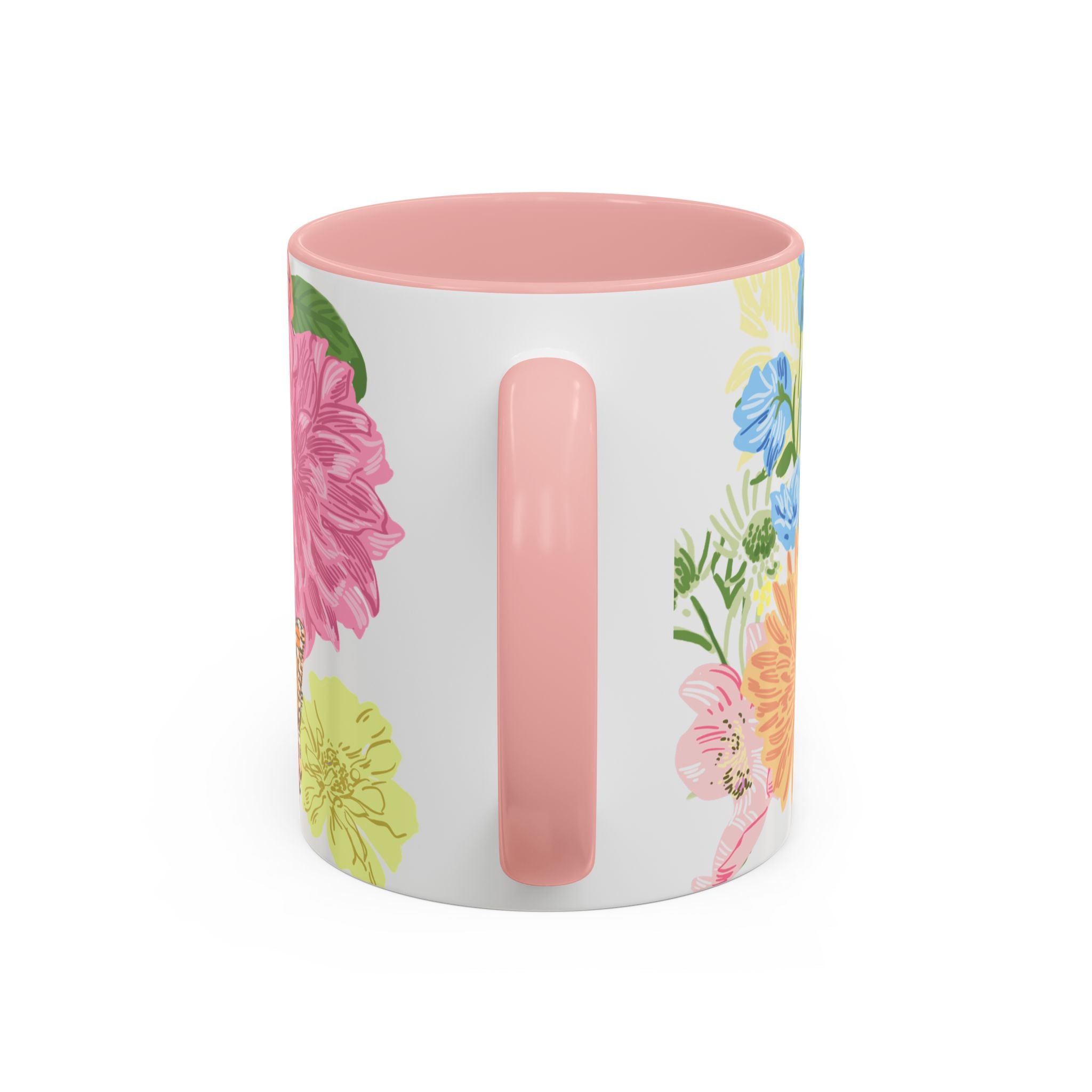 WENDIKO Summer House Floral Design Accent Coffee Mug, gift for mom, sister or bestie.