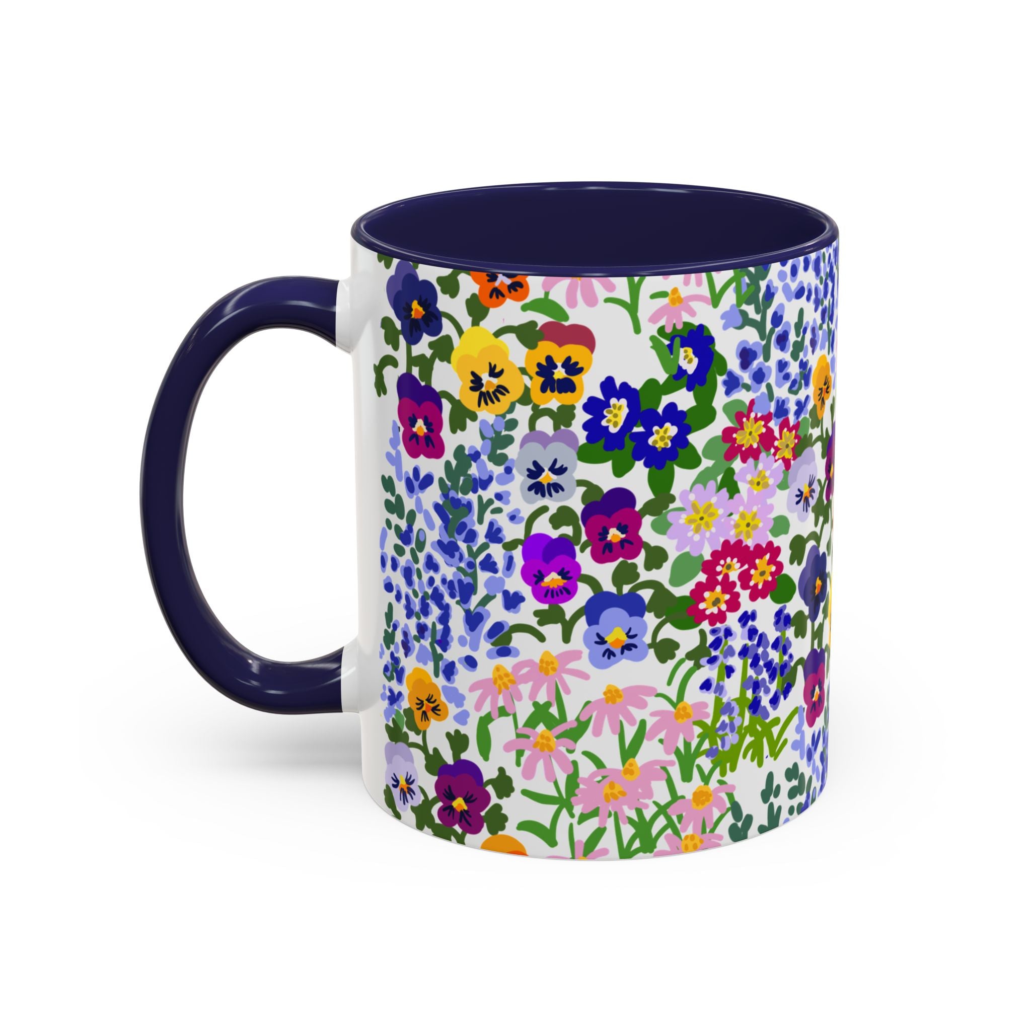 WENDIKO Floral Coffee Mug, Cottage Garden Ceramic Flower Print Tea Cup with Handle, Cute Gift for Women, Mom, or Tea Lovers.