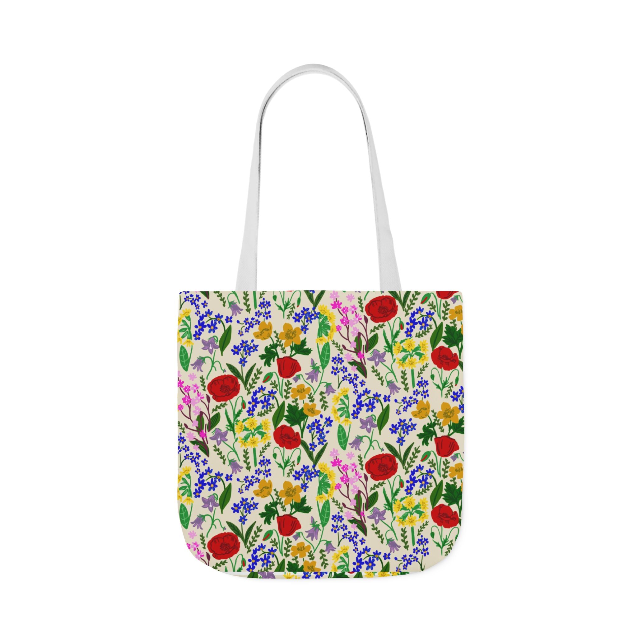 WENDIKO Canvas Tote Bag Cottage English Wildflower Floral