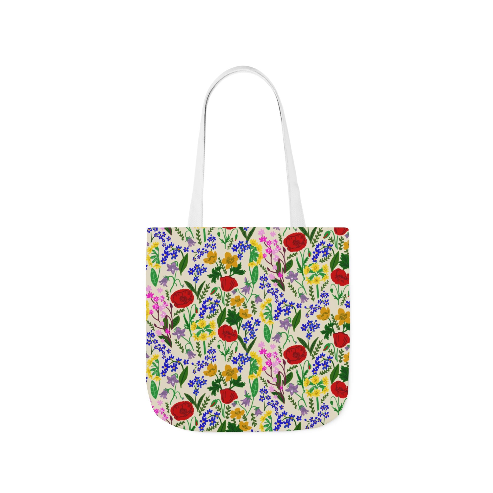 WENDIKO Canvas Tote Bag Cottage English Wildflower Floral