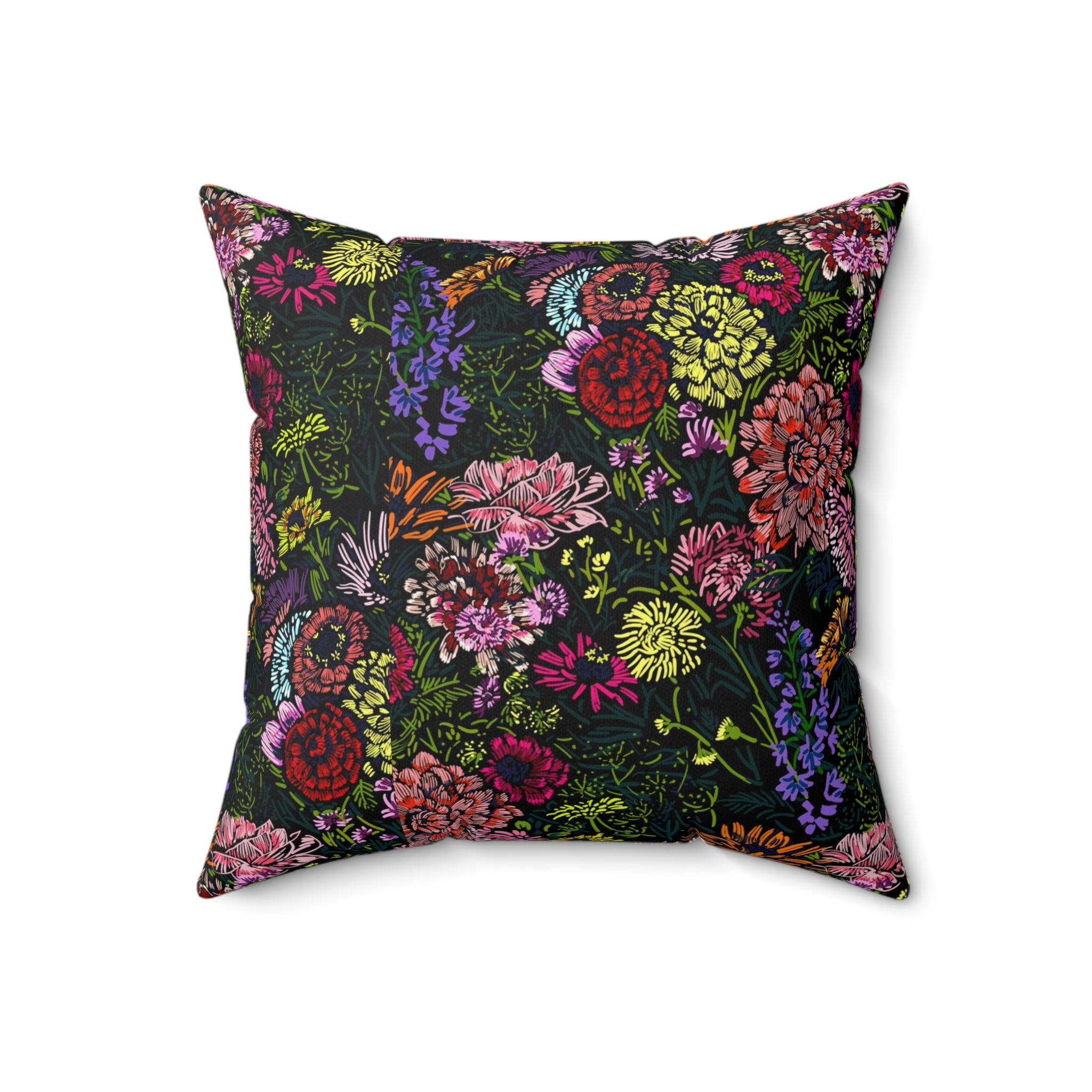 WENDIKO Winter Floral Square Pillow