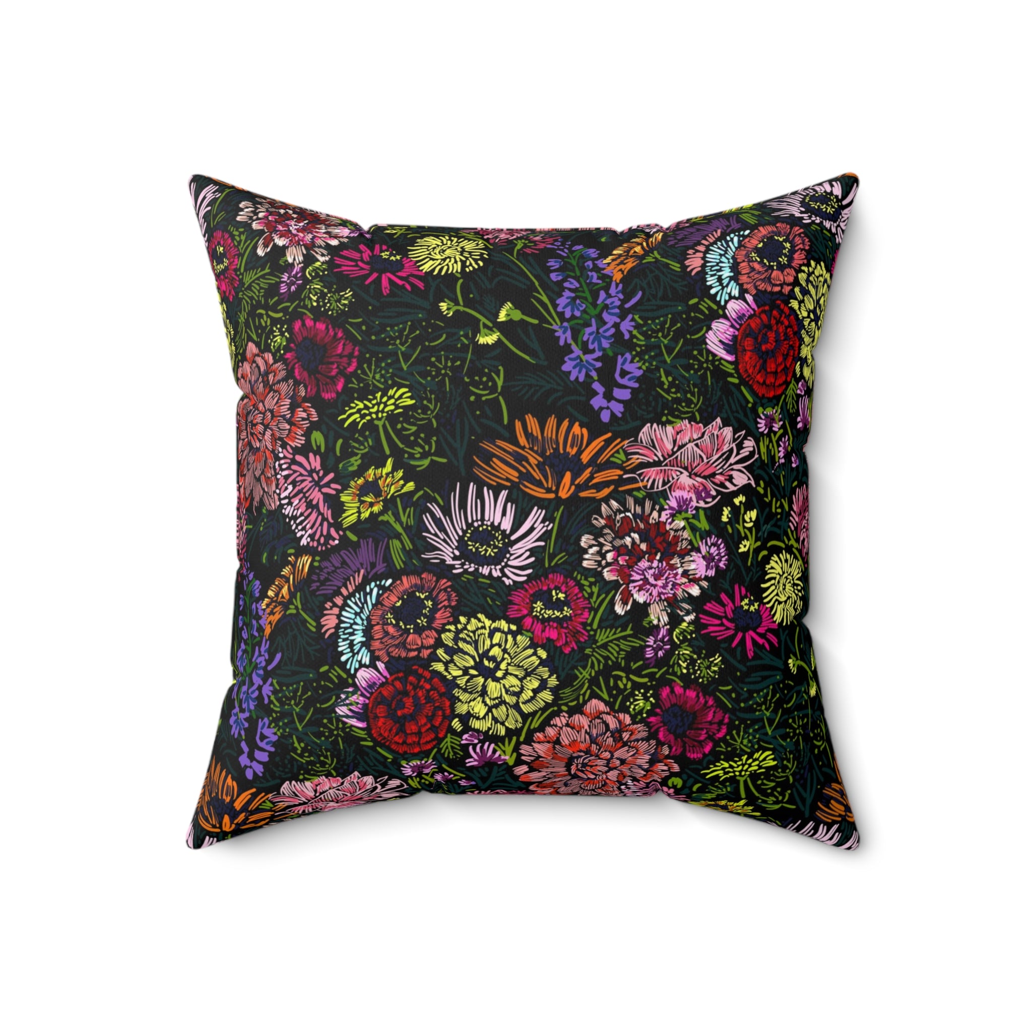 WENDIKO Winter Floral Square Pillow